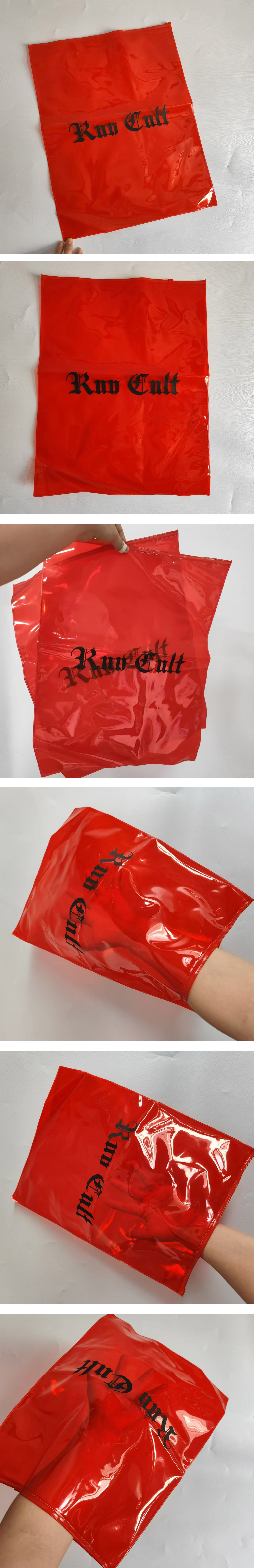 red pvc zipper bag