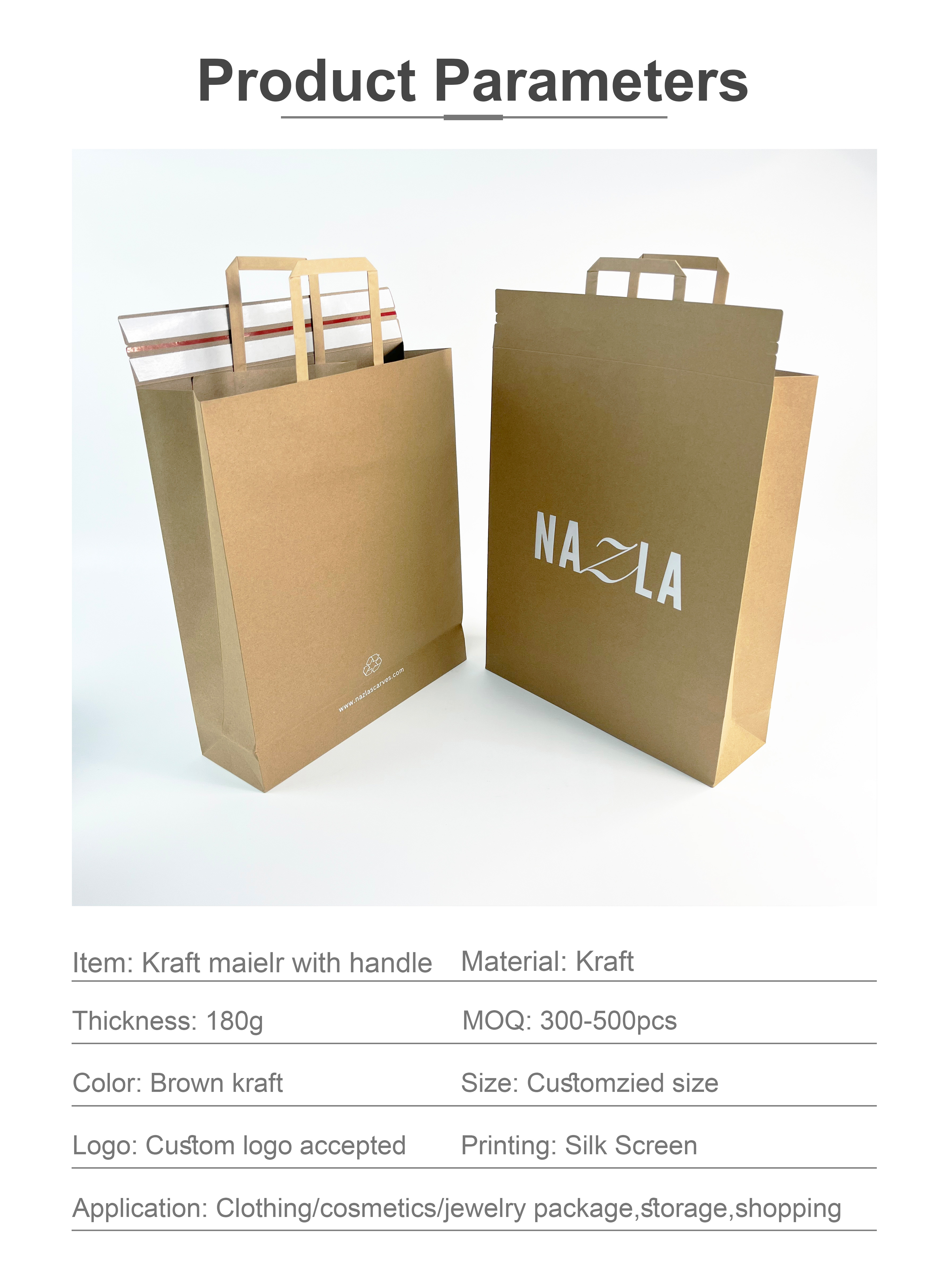 double sealing handle kraft mailer