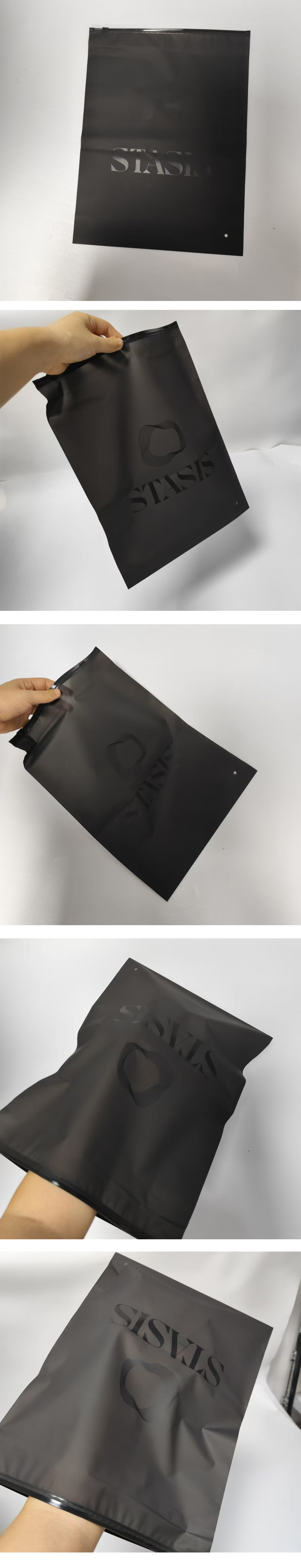 translucent black zipper bag