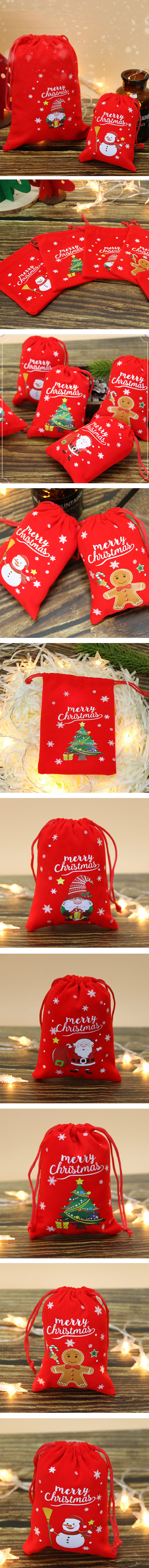 christmas velvet drawstring bag