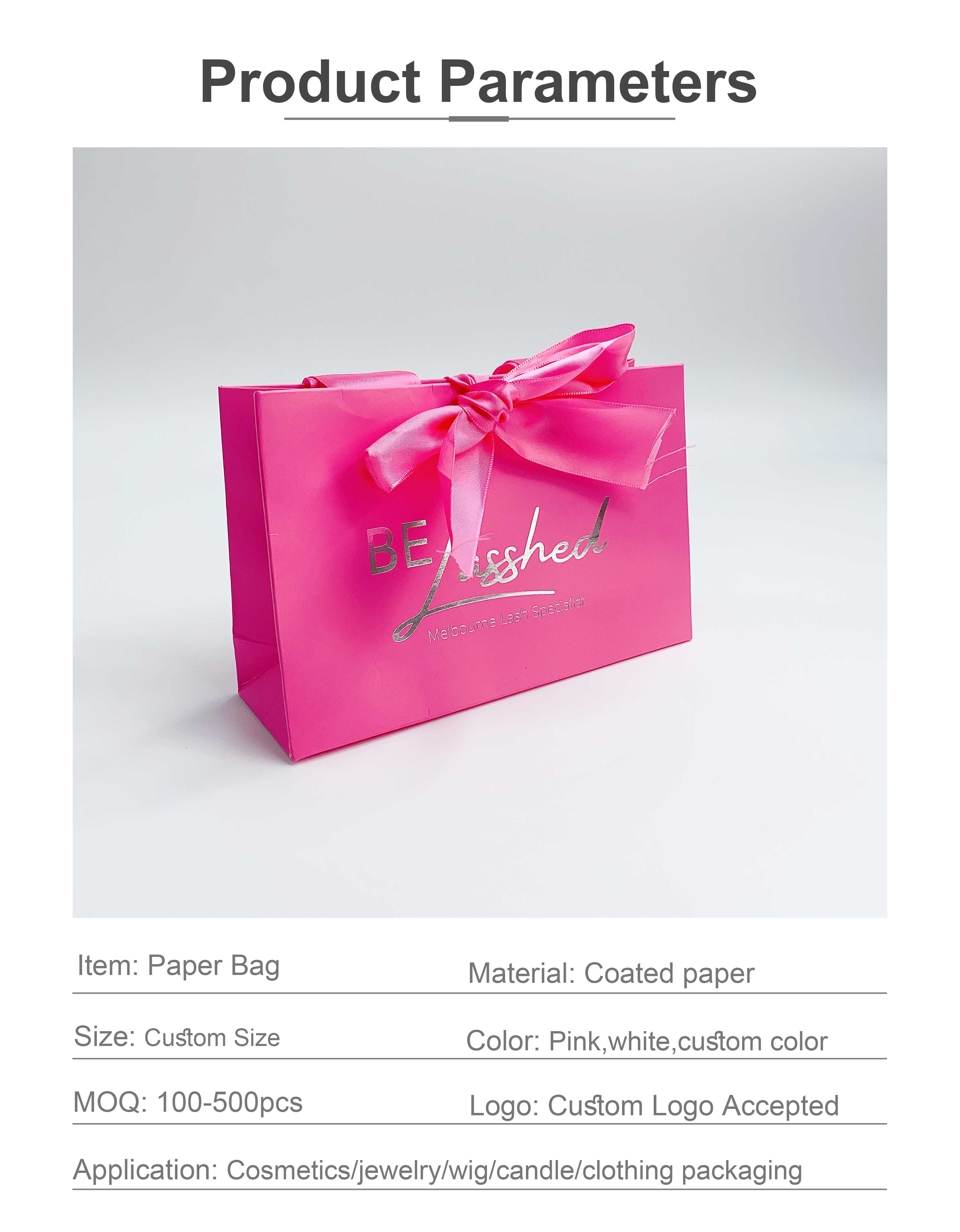 wide ribbon paper bag 