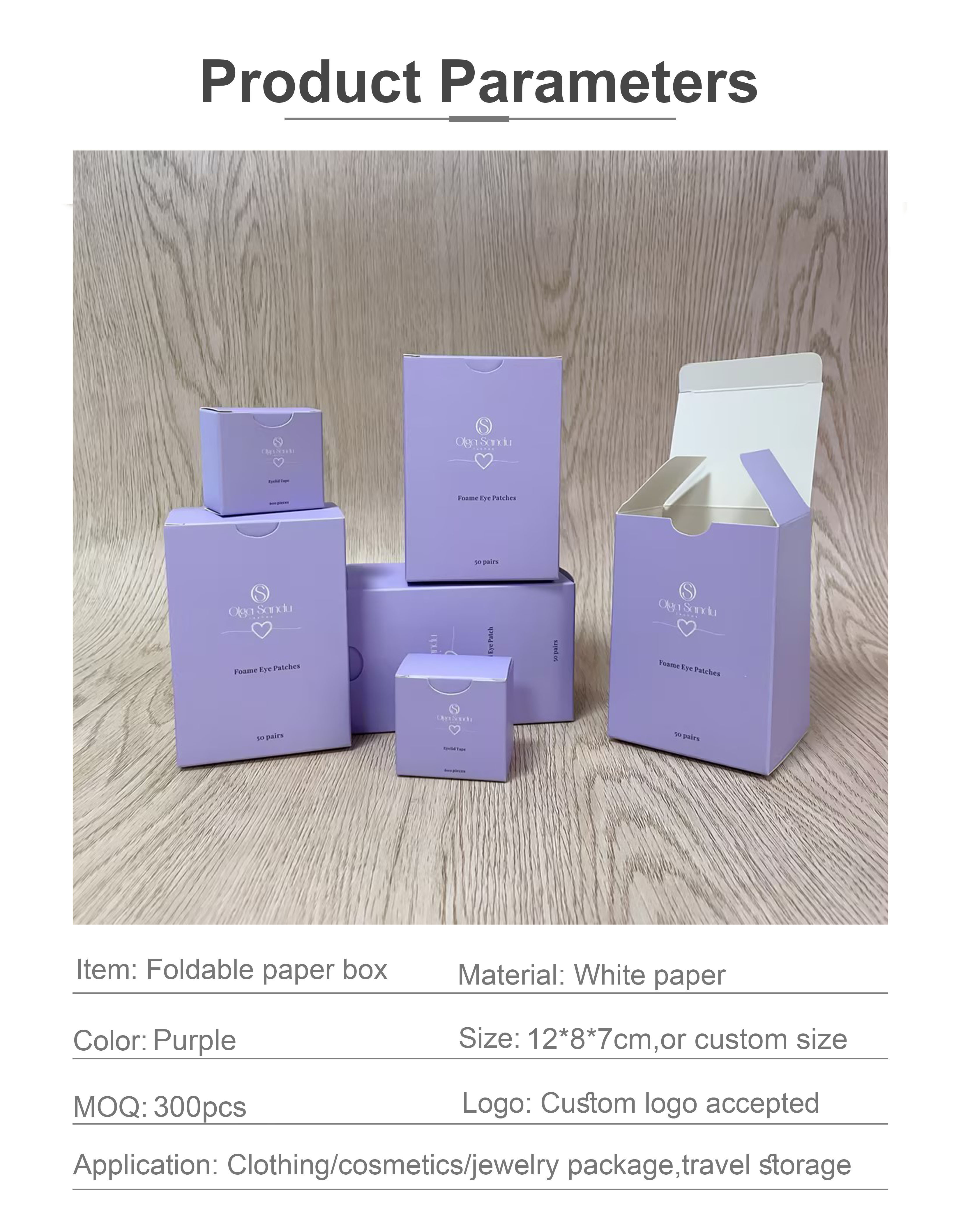 folding purple paper box