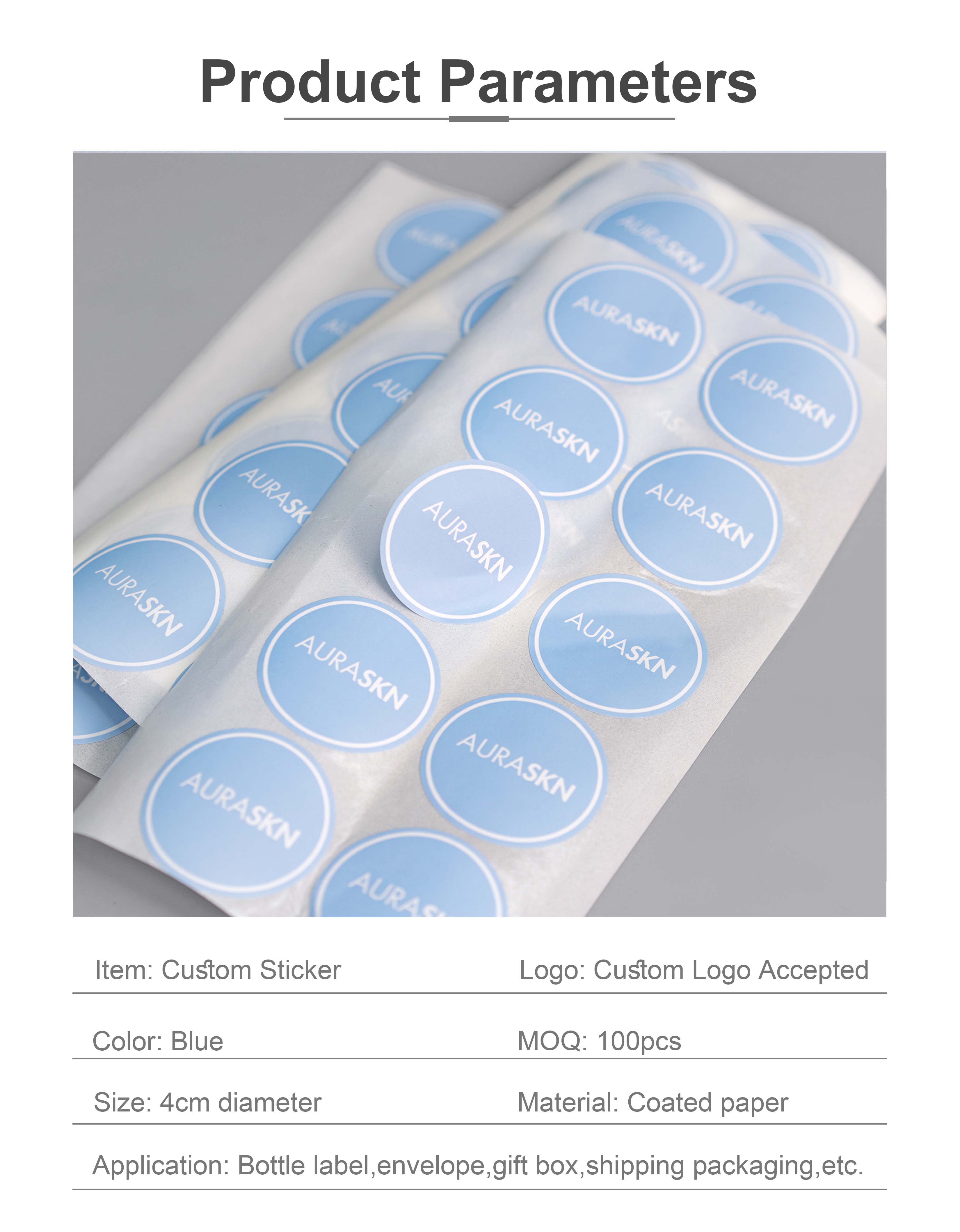 blue round sticker