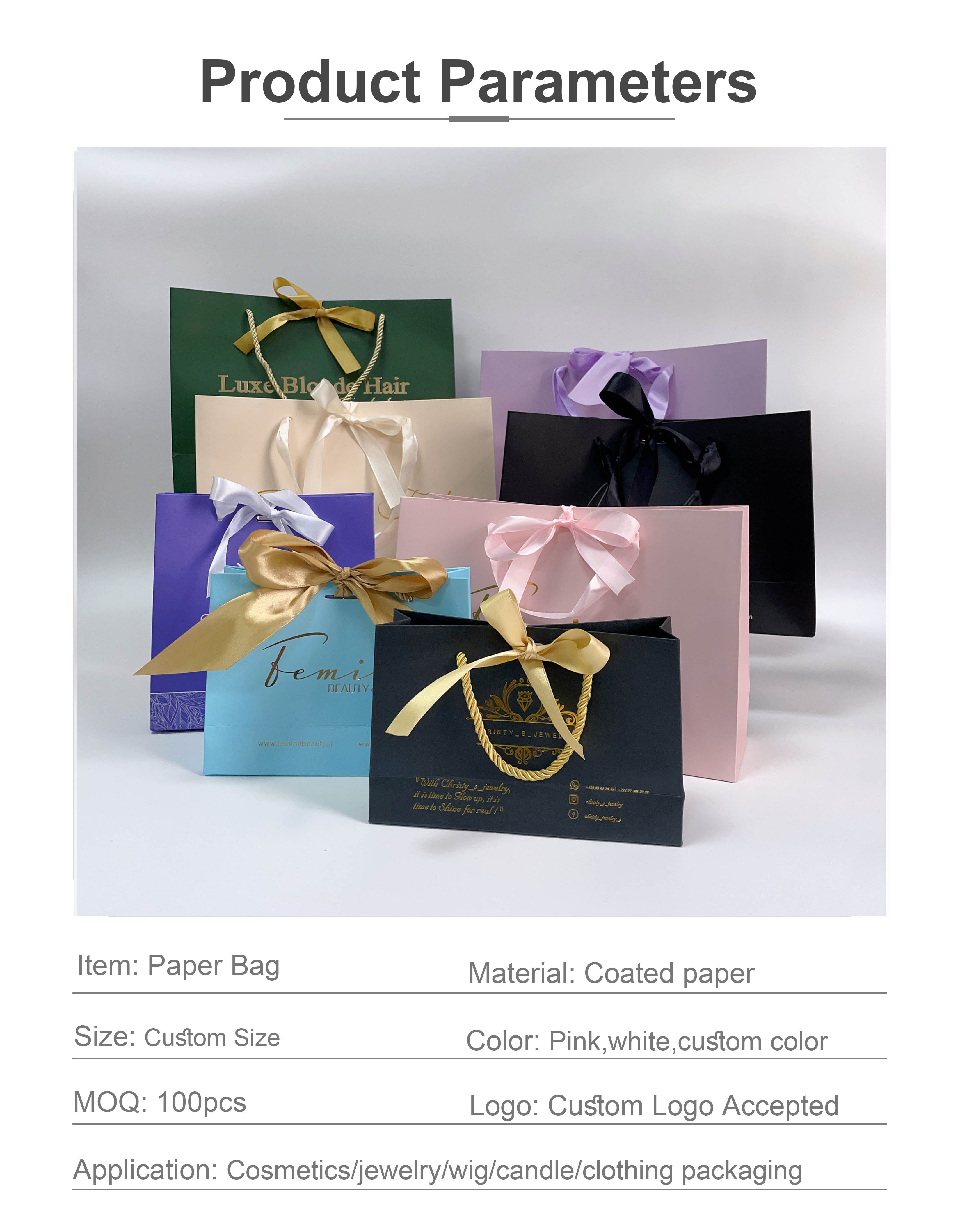 paper bag with ribbon bowknot